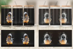 3D Cute Ghost Burn Glass Can Wraps Product Image 3