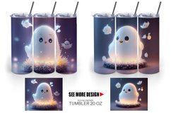 3D Cute Ghost Halloween | Tumbler Sublimation Wrap Product Image 2