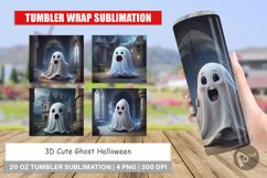 Tumbler Wrap 3D Cute Ghost Halloween Product Image 1