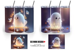 3D Cute Ghost Halloween | Tumbler Sublimation Wrap Product Image 3