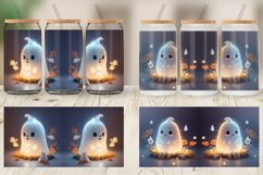 3D Cute Ghost Halloween Glass Can Wraps Product Image 3