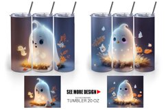 3D Cute Ghost Halloween | Tumbler Sublimation Wrap Product Image 5