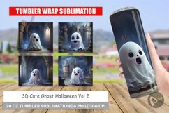 Tumbler Wrap 3D Cute Ghost Halloween Product Image 1