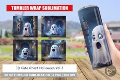 Tumbler Wrap 3D Cute Ghost Halloween Product Image 1