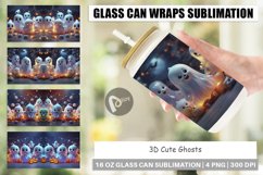 Glass Can Wraps 3D Cute Ghost Product Image 1