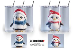 3D Cute Penguin Christmas | Tumbler Sublimation Wrap Product Image 2