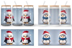 3D Cute Penguin Christmas Glass Can Wraps Product Image 4