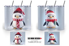 3D Cute Penguin Christmas | Tumbler Sublimation Wrap Product Image 5