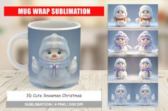 Mug sublimation design 3D Cute Snowman Christmas Product Image 1