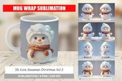 Mug sublimation design 3D Cute Snowman Christmas Product Image 1