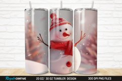 3D Cute Snowman 20/30oz Skinny Tumbler Product Image 1