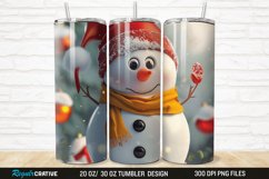 3D Cute Snowman 20/30oz Skinny Tumbler Product Image 1
