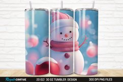 3D Cute Snowman 20/30oz Skinny Tumbler Product Image 1