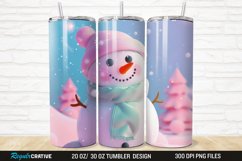 3D Cute Snowman 20/30oz Skinny Tumbler Product Image 1