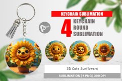 Keychain 3D Cute Sunflowers Product Image 1