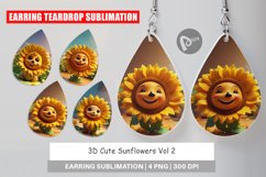 Earring Teardrop 3D Cute Sunflowers Product Image 1