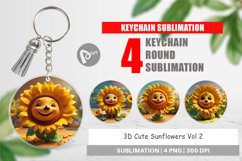 Keychain 3D Cute Sunflowers Product Image 1