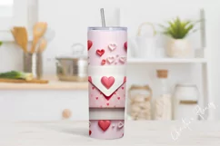 3D Love Letter Valentine Tumbler Wrap PNG | Valentine PNG Product Image 2