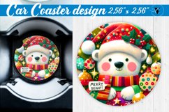 Car Coaster | Fabric applique | 3D Christmas coaster Product Image 1