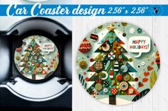 Car Coaster | Fabric applique | 3D Christmas coaster Product Image 1