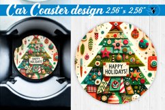 Car Coaster | Fabric applique | 3D Christmas coaster Product Image 1