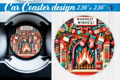 Car Coaster | Fabric applique | 3D Christmas coaster Product Image 1