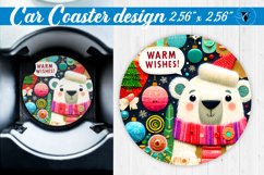 Car Coaster | Fabric applique | 3D Christmas coaster Product Image 1
