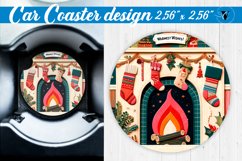 Car Coaster | Fabric applique | 3D Christmas coaster Product Image 1