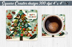 Square Coaster | Fabric applique | 3D Christmas coaster Product Image 1