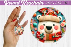 Keychain sublimation | Fabric applique | 3D Christmas Product Image 1