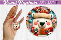 Keychain sublimation | Fabric applique | 3D Christmas Product Image 1