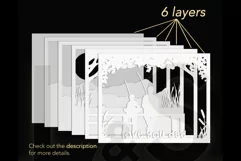 3D dad and son fishing shadowbox layers preview