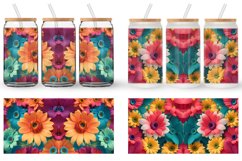 3D Daisy Flowers Glass Can Wraps Product Image 3