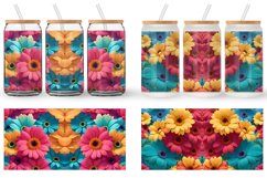 3D Daisy Flowers Glass Can Wraps Product Image 5