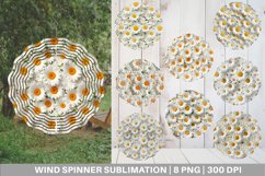 3D Daisy Flowers Wind Spinner | Sublimation Spinner Design Product Image 1