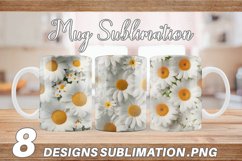 3D Daisy Flowers Mug sublimation design Product Image 1