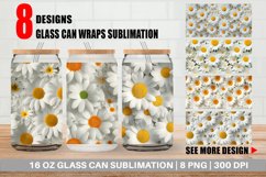 Glass Can Wraps 3D Daisy Flowers Product Image 1