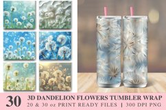 3D Dandelion Flowers Tumbler Wrap Bundle Product Image 1
