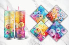3D Watercolor Dandelions Flowers Tumbler wrap Bundle Product Image 4