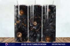 3D Dark floral Tumbler Wrap Product Image 1