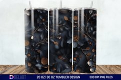3D Dark floral Tumbler Wrap Product Image 1
