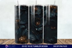 3D Dark floral Tumbler Wrap Product Image 1