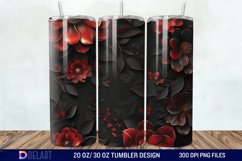 3D Dark floral Tumbler Wrap Product Image 1