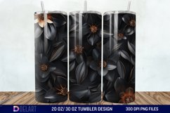 3D Dark floral Tumbler Wrap Product Image 1