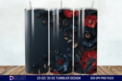 3D Dark floral Tumbler Wrap Product Image 1