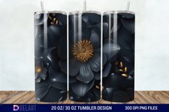 3D Dark floral Tumbler Wrap Product Image 1