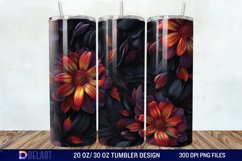 3D Dark floral Tumbler Wrap Product Image 1