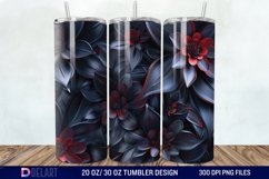 3D Dark floral Tumbler Wrap Product Image 1
