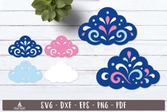 3d Decorative Cloud SVG Layered Design
