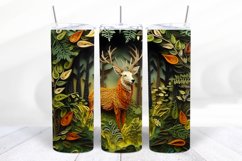 3D Deer 20 oz Skinny Tumbler Wrap Design